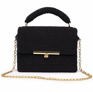 3096 Handmade Crochet Black Clutch Purses I Premium Woven Small Crossbody